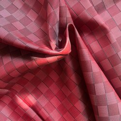 ผ้าไหมลายเกล็ดเต่า ไหมแท้ สีแดง ขายตามความยาวหลา รหัส R1D-76-0129684