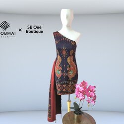 แบบตัดชุด เดรสผ้าไหม (ไม่รวมผ้า) chobmai x SBone รหัส CUT-SB-0401666