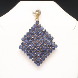 PD25116 จี้ไพลินพม่าดิบ ทองแท้ 18k นน.รวม 8.7 กรัม เซอร์ SGL