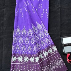 ซิ่น ผ้าไหมมัดหมี่ 3ตะกอ ขนาด 1x2 เมตร สีน้ำเงินเชิงสีม่วง รหัส PCS-NY-11226822