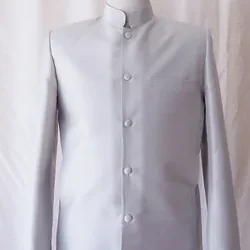 เสื้อสูทซาฟารี สูทคอจีน ทรงพระราชทาน ไหมแท้ สีเทาอ่อน รหัส DM-CT0301662