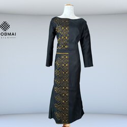 แบบตัดชุด เดรสผ้าไหม (ไม่รวมผ้า) chobmai x ST รหัส CUT-ST-0701661