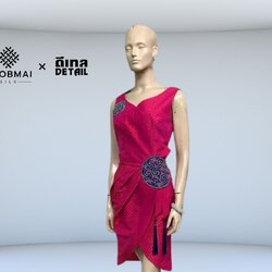 แบบตัดชุด เดรสผ้าไหม (ไม่รวมผ้า) chobmai x Detail รหัส CUT-DT-0330668