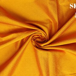 ผ้าไหมยกดอก ลายลูกแก้ว สำหรับพระสงฆ์ ไหมแท้ 5ตะกอ สีราช สีเหลืองราช ตัดขายเป็นหลา รหัส B-NY-SKU-32949