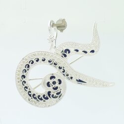 SI0101 เข็มกลัดเลข ๙ เงินลงยา นน. 6.8 กรัม งานสวยค่ะ