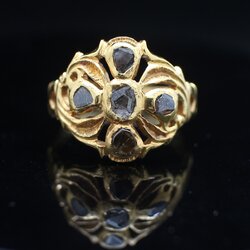 RG250014 แหวนเพชรซีก ทองแท้ 90% นน. 5.1 กรัม ไซส์ 55