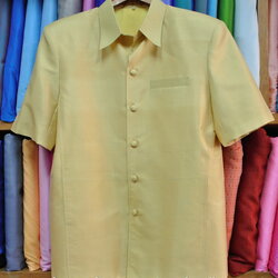 เสื้อซาฟารี คอปก ผ้าพื้น ทรง DS-068