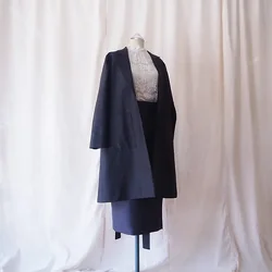 เสื้อโค้ทตัวยาว ผ้าไหม 4เส้น สีดำ ฟรีไซส์ รหัส VIP-CT120467