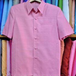 เสื้อซาฟารี คอปก ผ้าพื้น ทรง DS-067