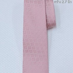 เนคไทผ้าไหมยกดอก ขนาดกว้าง 2.7นิ้ว สีชมพู รหัส NC-ST-NC-288