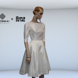 แบบตัดชุด เดรสผ้าไหม (ไม่รวมผ้า) chobmai x Detail รหัส CUT-DT-03306623
