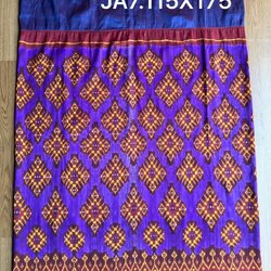 ซิ่น ไหมมัดหมี่รุ่นพิเศษ งานทอ 3ตะกอ ขนาด 115x175ซม พื้นสีม่วง รหัส N9-SIL-JA7