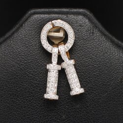 CL25122 ปลายสร้อยกลม เพชรแท้ 62 เม็ด 0.37 กะรัต ทองแท้ 18k นน.รวม 3.5 กรัม