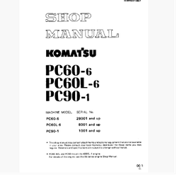 หนังสือ คู่มือซ่อม วงจรไฟฟ้า วงจรไฮดรอลิก จักรกลหนัก PC60-6 ,PC60L-6 ,PC90-1 (ทั้งคัน) EN