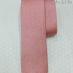 เนคไทผ้าไหมยกดอก ขนาดกว้าง 2.7นิ้ว สีชมพูกะปิ รหัส NC-ST-NC-300