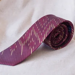 เนคไทผ้าไหม มัดหมี่ ขนาดกว้าง 2.5นิ้ว สีม่วงเปลือกมังคุด ND-CT-102516