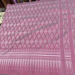 ซิ่น ผ้าไหมมัดหมี่ ยกดอกลูกแก้ว ขนาด 1x2เมตร ลายดอกรัก มีปูม ชายครุย พื้นสีชมพู รหัส L9A-ST-0504671308