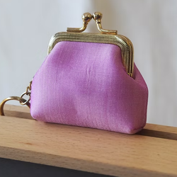 กระเป๋าสตางค์ ใส่เหรียญ ขนาด 7x7x2.5cm. สีชมพูเทา GL-CT-103488