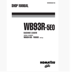 หนังสือ วงจรไฟฟ้า วงจรไฮดรอลิก จักรกลหนัก KOMATSU Backhoe Loadder WB93R-5E0 (ทั้งคัน) EN