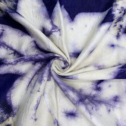 ผ้าคลุมไหล่ผ้าไหม Eco print เนื้อยกดอก มีชายครุย ขนาด 60x180ซม. สีน้ำเงิน รหัส ECO-82-1114687