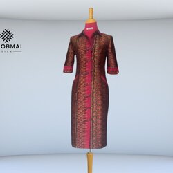 แบบตัดชุด เดรสผ้าไหม (ไม่รวมผ้า) chobmai x ARW รหัส CUT-ARW-0305689