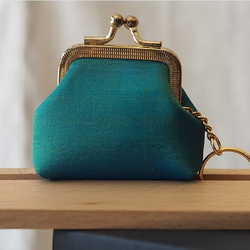 กระเป๋าสตางค์ ใส่เหรียญ ขนาด 7x7x2.5cm. สีฟ้าอมเขียว GL-CT-103458