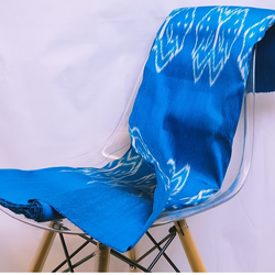 ซิ่น ผ้าไหมมัดหมี่ ผ้าไหมพื้นเมือง พื้นสีฟ้า เลือกตามขนาด รหัส CISP-CT-100473