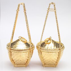 SI375 หาบเงินหาบทอง 1 คู่ เงินแท้ 92.5% ชุบทอง นน. 135.1 กรัม