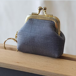 กระเป๋าสตางค์ ใส่เหรียญ ขนาด 7x7x2.5cm. สีเทาเข้ม GL-CT-103490