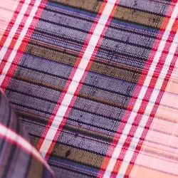 ผ้าไหม ลายสก็อต ไหมแท้ เนื้อหยาบนุ่ม สีคละสี ขายตามความยาวหลา รหัส A9-CT-100243