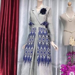 แบบตัดชุด เดรสผ้าไหม (ไม่รวมผ้า) chobmai x JHN รหัส CUT-51-0423671