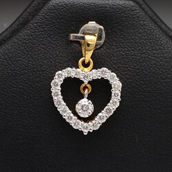 PD25016 จี้เพชรหัวใจ เพชรแท้ 21 เม็ด 0.65 กะรัต ทองแท้ 18k นน.รวม 2 กรัม เพชรขาว ไฟดี