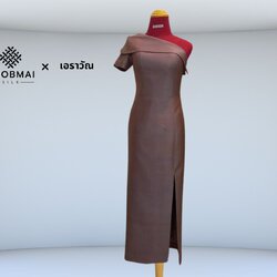 แบบตัดชุด เดรสผ้าไหม (ไม่รวมผ้า) chobmai x ARW รหัส CUT-ARW-0213676