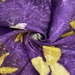 ผ้าคลุมไหล่ผ้าไหม Eco print เนื้อยกดอก มีชายครุย ขนาด 60x180ซม. สีม่วง รหัส ECO-82-1114683