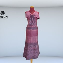 แบบตัดชุด เดรสผ้าไหม (ไม่รวมผ้า) chobmai x ARW รหัส CUT-ARW-090867