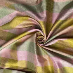 ผ้าไหม ลายร้อยสี เนื้อยกดอก ไหมแท้ multicolor สีโทนเย็น ขายตามความยาวเมตร รหัส MC-76-P4611