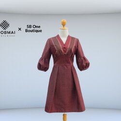 แบบตัดชุด เดรสผ้าไหม (ไม่รวมผ้า) chobmai x SBone รหัส CUT-SB-04016623