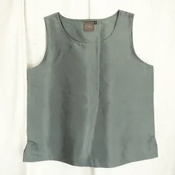 เสื้อแขนกุดไหมแท้ สีเทาเข้ม รหัส TOP028