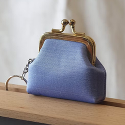 กระเป๋าสตางค์ ใส่เหรียญ ขนาด 7x7x2.5cm. สีฟ้าอมม่วง GL-CT-103477