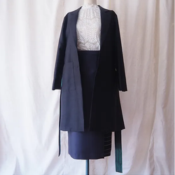 เสื้อโค้ทตัวยาว ผ้าไหม 4เส้น สีดำ ฟรีไซส์ รหัส VIP-CT102466