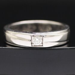 RG250218 แหวนเพชรเดี่ยว Jubilee เพชรแท้ 0.08 กะรัต ทองแท้ 18k oน.รวม 5.9 กรัม ขนาดแหวน 53