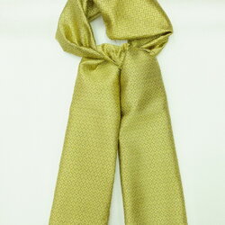 ผ้าพันคอ ผ้าไหมยกดอก ขนาด 30x140 ซม.พื้นสีเหลืองทองอ่อน รหัส ZYA-086