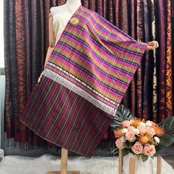 ผ้าขาวม้า ผ้าไหมแท้ ขนาด 60x200cm ขิดลายช้าง สีคละสี รหัส R4E-PS-0816814