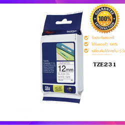 เทปพิมพ์อักษร TZE-231 12 มม. สีดำพื้นขาว Brother TZ