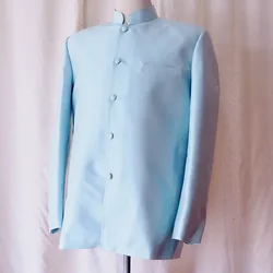 เสื้อสูทคอพระราชทาน แขนยาว สีฟ้า รหัส DM-CT-102845