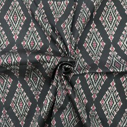 ซิ่น ผ้าไหมมัดหมี่ ทอยกดอกลูกแก้ว 6ตะกอ มีปูม ขนาด 1x2เมตร ลายนพเก้า สีกรมท่าเกือบดำ รหัส L9A-ME-0108681