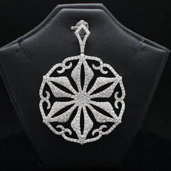 PD25015 จี้เพชรกลม งานนอก แบรนด์ DeGem เพชรแท้ 2 กะรัต ทองแท้ 18k ขาว นน.รวม 11.2 กรัม งานสวยมาก