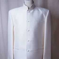 เสื้อสูทซาฟารี สูทคอจีน ทรงพระราชทาน ไหมแท้ สีขาว รหัส DM-CT030166155