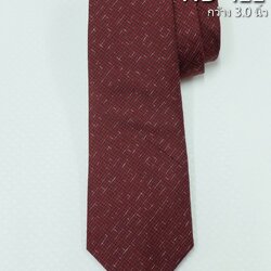 เนคไทผ้าไหม ลายพื้นเมือง ลายอัมปรม ขนาดกว้าง 3.0นิ้ว สีแดงน้ำหมาก ND-ST-ND-122