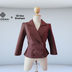 แบบตัด สูทหญิง ผ้าไหม chobmai x SBone รหัส CUT-SB04016615